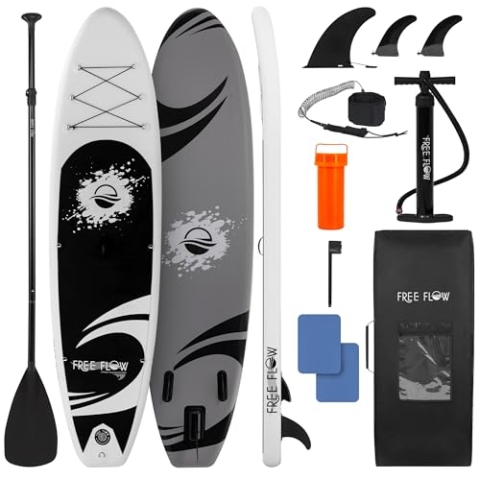 SereneLife Stand Up Paddling Board Set – SUP Board Aufblasbar mit Paddel, Pumpe, Leine, Finne, Rucksack & Mehr – SUB Paddleboard für Kinder & Erwachsene – für Wassersport in Seen, Flüsse & Meer