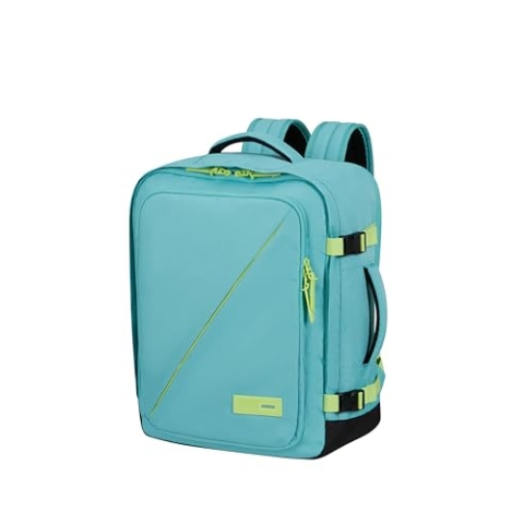 American Tourister Take2Cabin - EasyJet Kabinentasche 36 x 20 x 45 cm, 38 L, 0.70 kg, Handgepäck, Flugzeug Rucksack M Underseater, Türkis/Grün (Dusty Turquoise/Lime)