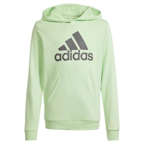 adidas Unisex Kinder Big Logo Essentials Cotton Hoodie, semi Green Spark/Charcoal, 9-10 Years