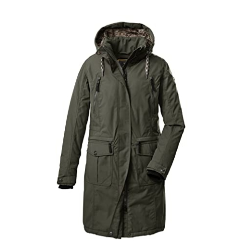 Killtec Damen Gw 47 Wmn Ct Casual Funktionsmantel mit abzippbarer Kapuze, oliv, 40 EU