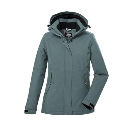 killtec Damen Funktionsjacke/Outdoorjacke mit abzippbarer Kapuze KOW 37 WMN JCKT, blaugrau, 46, 39702-000