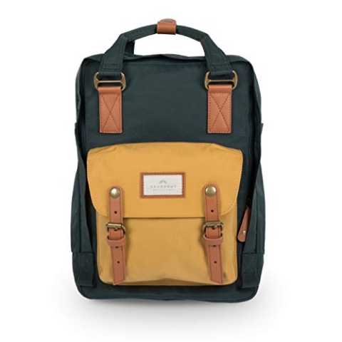 Doughnut Rucksack, Macaroon, mehrfarbig, 16 l, für Reisen, Schule, Damen, Uni, Mädchen, leicht, für Pendler, Freizeit, Tagesrucksack, Dunkelgrün, Grün (mehrfarbig) - D010-5235-F