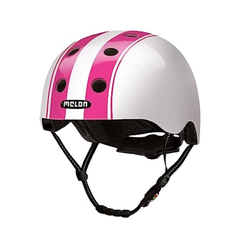 Melon Fahrradhelm »Double Pink White« für Damen, Herren und Kinder | Leichter & sicherer urbaner Cityhelm mit Magnetverschluss, individuell anpassbar in weiß, rosa | Größe XL-XXL (58–63cm)