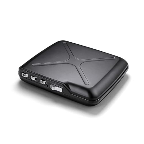 ÖGON -DESIGNS- Aluminium geldbörse mit zahlenschloss, der Taschen Safe, RFID Schutz gegen betrug und entmagnetisierung, sicherer kartenhalter, Modell Code Wallet