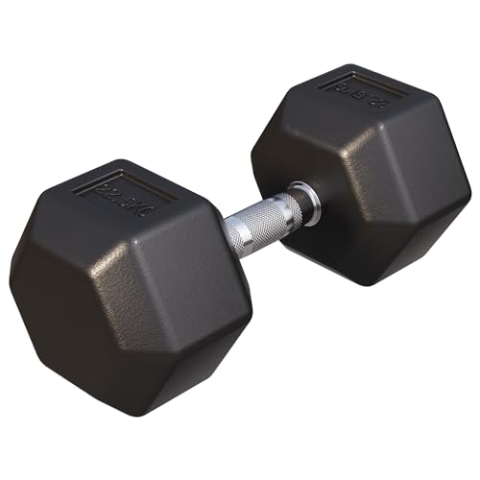 GORILLA SPORTS® Hexagon Kurzhanteln - Gewichte 2-50 kg, mit/ohne Ablage, Gusseisen Gummiert, Rutschsicher, Griff Gerändelt, Verchromt, Schwarz - Sechseckige Hanteln, Dumbbell, Krafttraining, Fitness