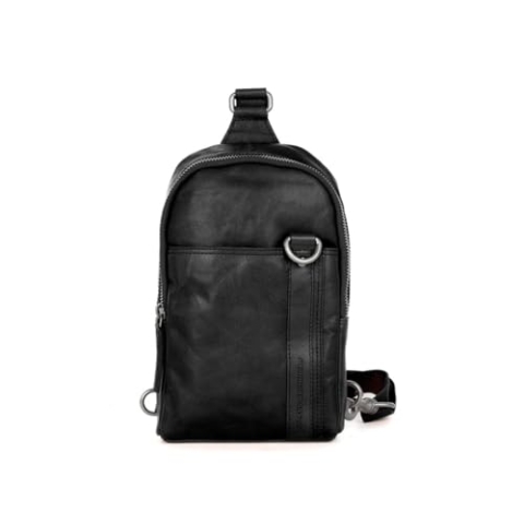 Spikes & Sparrow Leder-Tragetasche Washington, Schwarz
