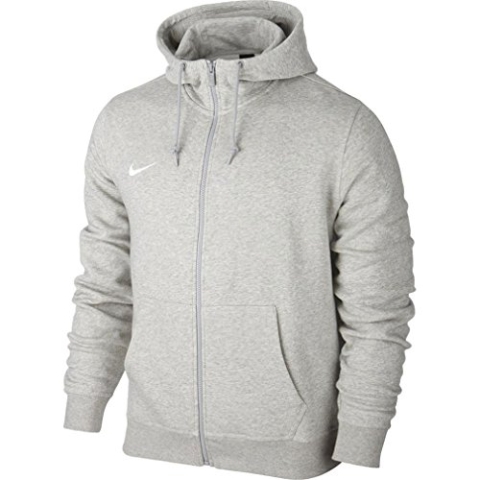 Nike Herren Sweatshirt Team Club Full Zip Kapuzenpullover, Grey Heather/White, S