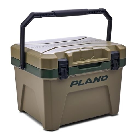 Plano Frostkühler, 20 Liter – Inland Green, Tragbarer Isolierter Kühler, Eistruhe, Camping- und Picknick-Kühler, Getränkekühler, Robuster Griff, Harte Seitenkühler
