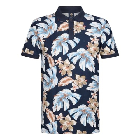 Petrol Industries - Tropisches Poloshirt Blueview Blau XL
