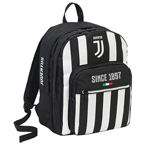 Seven Zaino Doppio Scom Juventus Coaches Rucksack, 41 cm, 34 liters, Schwarz (Bianco e Nero)