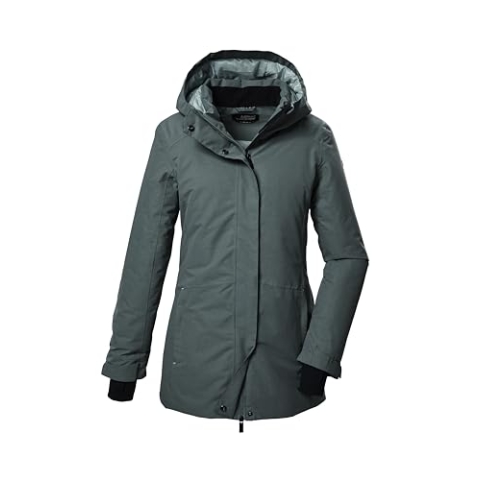 killtec Damen Funktionsparka/Parka mit Kapuze KOW 93 WMN PKR, blaugrau, 42, 41817-000