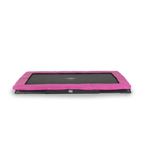 EXIT Toys Silhouette Sports Bodentrampolin - 214x305cm - Rechteckiges Inground Gartentrampolin Outdoor - für Personen ab 14 Jahren - Mit Fußschutzsystem - Gute Sprungkraft - Rosa