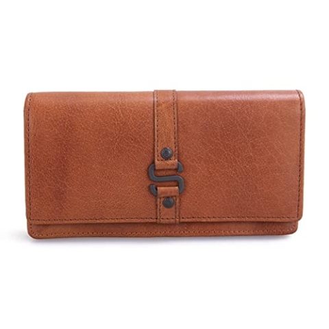Spikes & Sparrow Leather RFID Wallet - Iowa - Brandy Cognac
