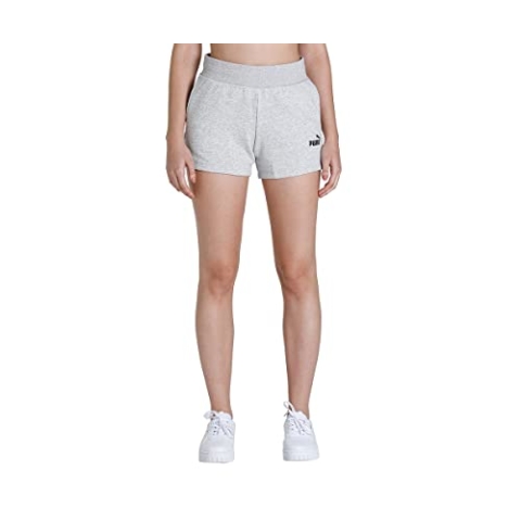 Puma Damen ESS 4` Sweat Shorts TR, Light Gray Heather, S