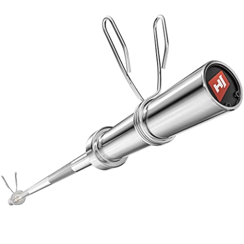 Hop-Sport Olympia Langhantelstange 165 cm (50 mm) mit Federverschlüssen, Verchromter Vollstahl, Für Fitness-Enthusiasten & Home-Gym-Besitzer, 320 kg Max. Belastbarkeit
