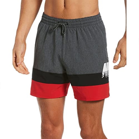 NIKE Swim Herren 5" Volley Short Schwimmanzug, Schwarz, S EU