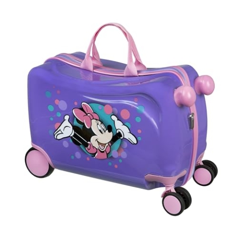Undercover - Disney Minnie Mouse Ride-on Trolley - Kindergepäck zum Draufsitzen - Belastbar bis 50 kg - mit praktischen Tragegriffen - Stabiler Reisekoffer