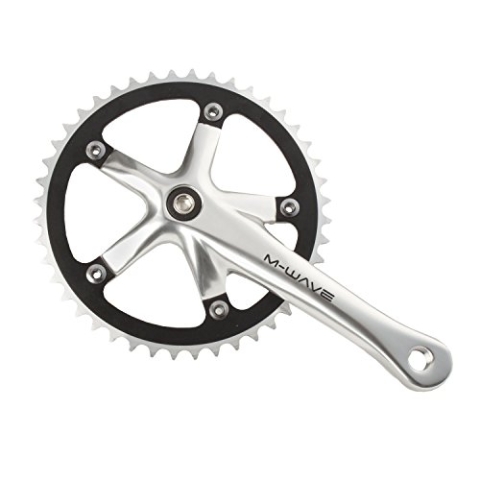 M-Wave Unisex Alu-kettenradgarnitur Single Speed, Silber/Schwarz, Einheitsgröße