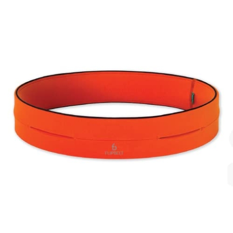 FlipBelt Classic - Laufgürtel für Handy & kleines Zubehör - Sport-Bauchtasche für Damen und Herren - XL - Neon Orange