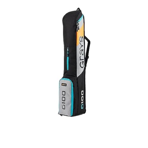 GRAYS Hockey G100 Stickbag – AW23, Schwarz/Silber/Blau, M, Schwarz/Silber/Blau, M