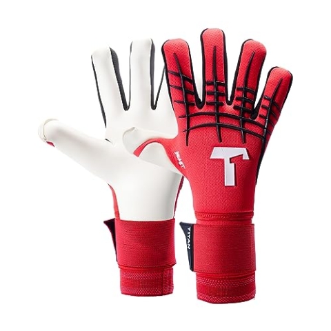 T1TAN Red Beast 3.0 - Torwarthandschuhe mit Fingerschutz - Fußballhandschuhe für Jugendliche & Erwachsene, Unisex - Negative Cut und 4mm Gecko Grip - Gr. 11