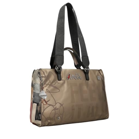 Anekke Imaginary Tote Tasche, großes Fassungsvermögen, Schultertasche, Maße: 35/25/11 cm, Zubehör und Accessoires für Damen, Mehrfarbig, 11 cm x 35 cm x 25 cm