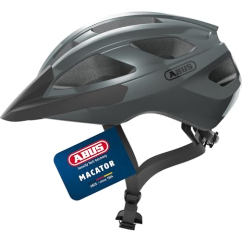 ABUS 67330 Fahrradhelm, Grau (Race Grey), L (58-62 cm​)