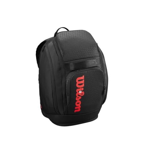 WILSON Clash V3 Super Tour Tennis-Rucksack, Schwarz/Infrarot, für bis zu 2 Schläger
