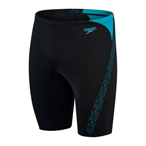 Speedo Herren Hyper Boom Splice II Badehose, Schwarz/Bolt, 4
