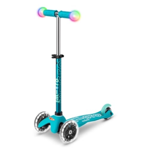 Micro Mobility Micro Mini Kickboard Deluxe Aqua, blau, Glasfaserverstärkter Kunststoff, Altersgruppe 2-5 Jahre, Belastbarkeit: 50 kg, MMD131, Trittbrett (BxL): 11 x 30 cm