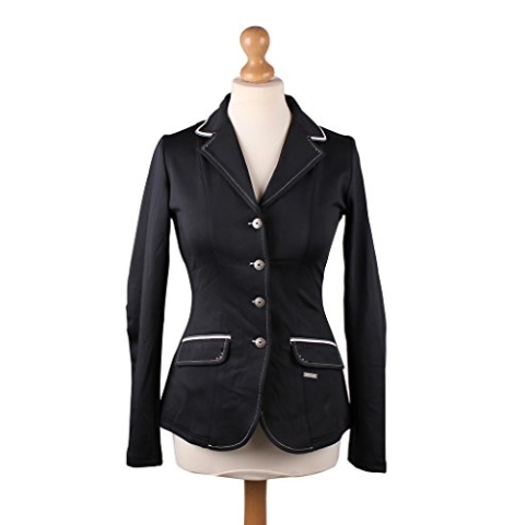 QHP Damen Turniersakko Turnierjacket Coco Adult Softshell Farbdetails Strass (midnight, 40)