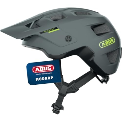 ABUS MTB-Helm MoDrop - robuster Fahrradhelm mit guter Belüftung für Mountainbiker - individuelle Passform - für Damen und Herren - Grau Matt, L
