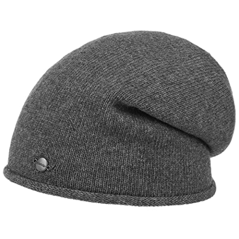 Eisbär Soft Kaschmir Oversize Beanie Kaschmirmütze Strickmütze Damenmütze Herrenmütze Wintermütze (One Size - anthrazit)