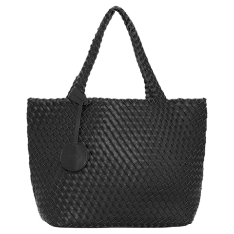 Ilse Jacobsen Damen Bag08 Tragetasche, Schwarz/Gun Metal, Large