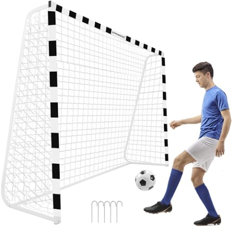 SPRINGOS Fußballtor inkl. Fußballnetz 300 x 200 cm Trainingstor aus Stahl