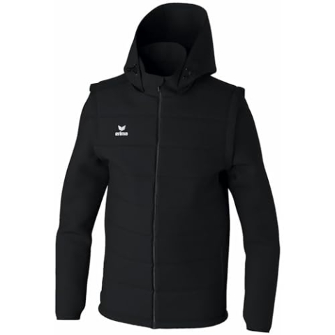 Erima Unisex Erwachsene TEAM Jacke mit abnehmbaren Ärmeln (2062401), schwarz, L