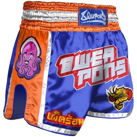 8 Weapons Muay Thai Shorts, Muay Talay, blau (XXL)