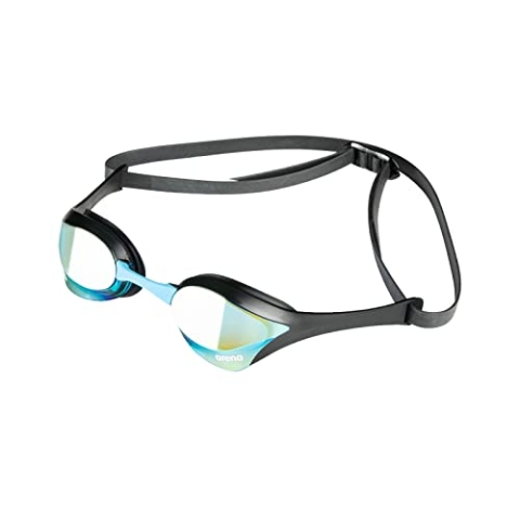 arena Cobra Ultra Swipe Mirror Unisex Race Schwimmbrille für Erwachsene, Taucherbrille mit Gebogenen Spiegelgläsern, Anti-Beschlag, UV-Schutz, 5 Austauschbare Nasenstege, Schwarz