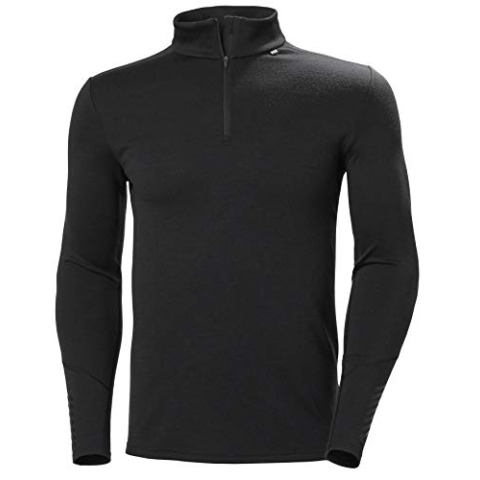 Helly Hansen Herren Base Layer Top MERINO MIDWEIGHT 1/2 ZIP Base Layer Top, Schwarz, 2XL, 49363