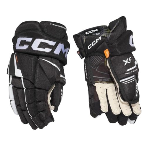CCM Tacks XF Senior Eishockey Handschuhe (Schwarz/Weiß, 15 Zoll)