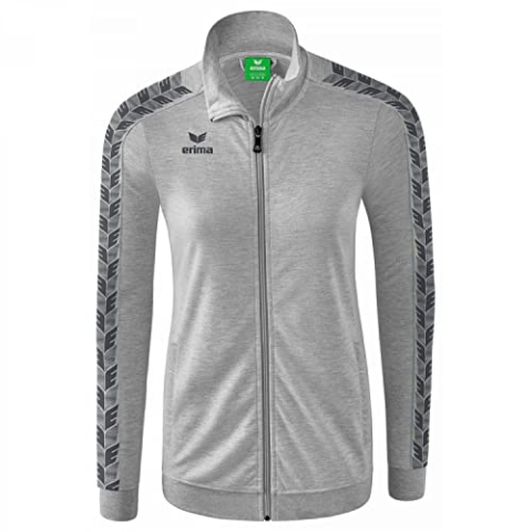 Erima Damen Essential Team Tracktop Jacke, hellgrau melange, 34
