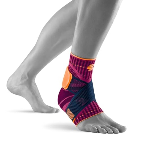 BAUERFEIND Sprunggelenkbandage „Ankle Support“ Unisex, 1 Sprunggelenk Bandage für Sport wie Fußball, Fitness und Joggen, Kein Umknicken durch Knöchelbandage, Pink, L
