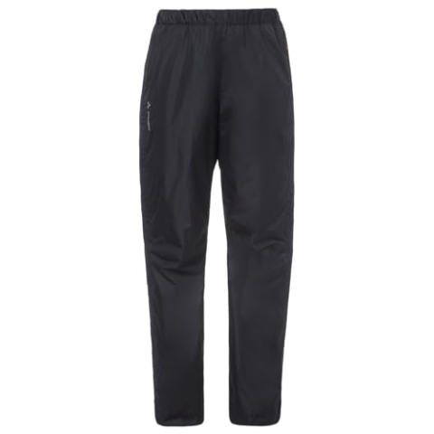 VAUDE Regenhose Damen Fluid Full-zip Pants II, schwarz - Größe 42, wasserdichte Outdoorhose - Wassersäule 10.000 mm, Fahrradhose atmungsaktiv & winddicht, 2-Lagen Überhose schnell überziehbar