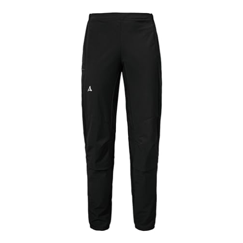 Schöffel Damen Hybrid Pants Corno L, winddichte, wasserabweisende Fahrradhose mit 4D BODY MAPPING, lange MTB Hose mit vorgeformtem Knie und Komfortbund, atmungsaktive Sporthose, black, 34