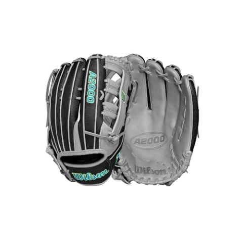 WILSON Unisex-Erwachsene A2000 SP13SS Slowpitch Softball-Handschuhe Softbll, Schwarz/Grau/Blaugrün, 13"