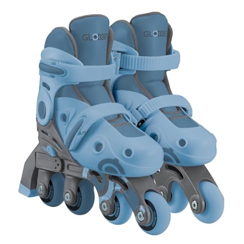 GLOBBER Learning Skates 2in1, Inline- und Quad-Skates Kinder, verstellbar Gr.26-29, ABEC 9, Rollengröße 48x24 mm, blau