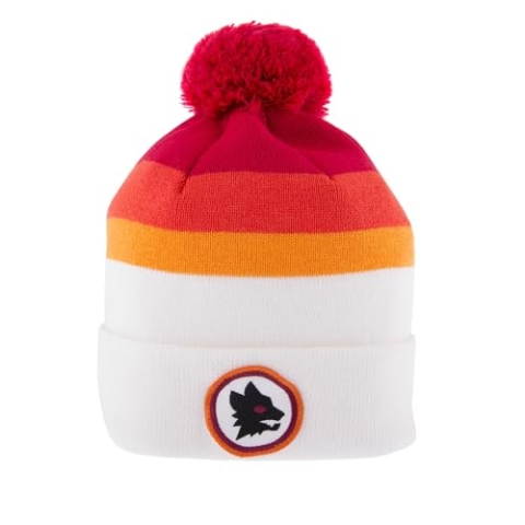 Copa AS Rom Retro Beanie Away Bommel-Mütze weiß weiß, Standard