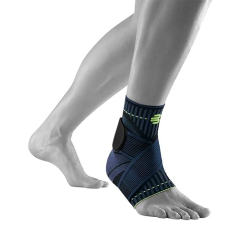 BAUERFEIND Sprunggelenkbandage „Ankle Support“ Unisex, 1 Sprunggelenk Bandage für Sport wie Fußball, Fitness und Joggen, Kein Umknicken durch Knöchelbandage, Schwarz, XL