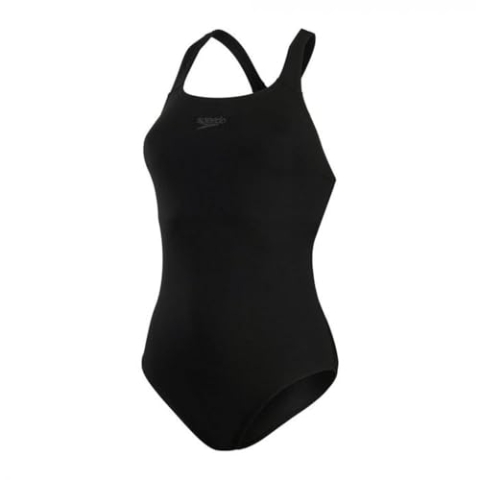 Speedo Damen Eco Endurance+ Kickback Badeanzug | Chlorbeständig | Recyclingmaterial | Schwimmtraining | Athletische Passform | Schwimm-Fitness Schwimmbekleidung, Schwarz, 34