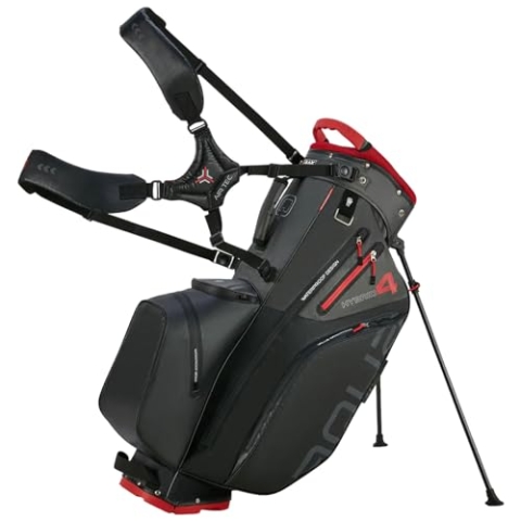 Big Max Aqua Hybrid 4 - Wasserdichte Golftasche - Cartbag - Schwarz Grau